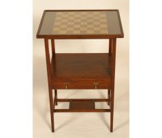 E W Godwin for William Watt. An early mahogany and inlaid single drawer chess table - Thumbnail 6