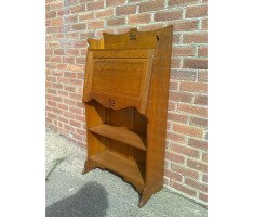 A Good Quality Arts & Crafts Oak Bureau Bookcase - Thumbnail 2