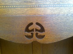 A Good Quality Arts & Crafts Oak Bureau Bookcase - Thumbnail 8