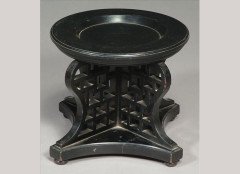 Rare Anglo-Japanese ebonised jardiniere or bowl stand - Thumbnail 1