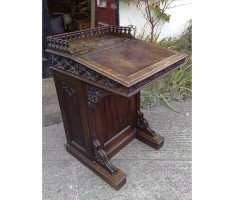 A W N Pugin (style of). A Gothic Revival oak Davenport - Thumbnail 2