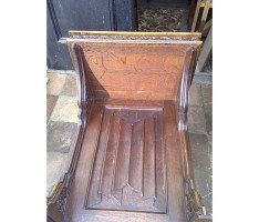 A W N Pugin (style of). A Gothic Revival oak Davenport - Thumbnail 3