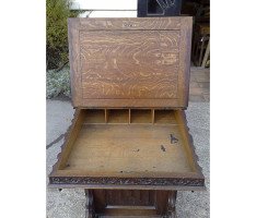 A W N Pugin (style of). A Gothic Revival oak Davenport - Thumbnail 4