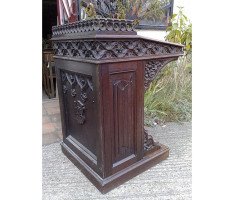 A W N Pugin (style of). A Gothic Revival oak Davenport - Thumbnail 5