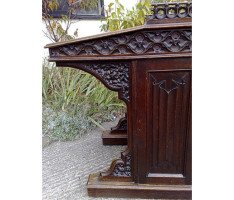 A W N Pugin (style of). A Gothic Revival oak Davenport - Thumbnail 6