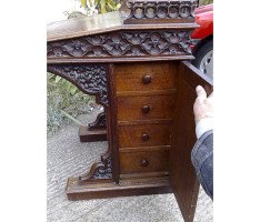 A W N Pugin (style of). A Gothic Revival oak Davenport - Thumbnail 8