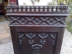 A W N Pugin (style of). A Gothic Revival oak Davenport - Thumbnail 26