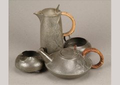 Archibald Knox for Liberty & Co. A Tudric pewter four-piece tea service - Thumbnail 1