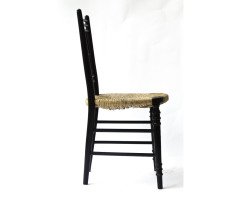 Ford Madox Brown. An Ebonised Arts & Crafts single star back Sussex chair - Thumbnail 2