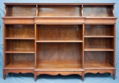 George Jack for Morris & Co. A super quality breakfront walnut open bookcase - Thumbnail 1