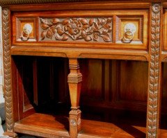 George Faulkner Armitage for Collinson & Lock. A carved rosewood exhibition quality sideboard - Thumbnail 2