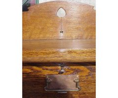 An Oak Arts & Crafts Fall Front Bureau Bookcase - Thumbnail 4