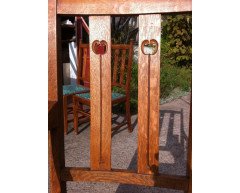 A Set of Four Arts & Crafts Oak Dining Chairs Covered in Morris & Co., Fabric - Thumbnail 15