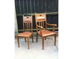 Liberty & Co. Attributed, a set of seven Arts & Crafts Oak dining chairs - Thumbnail 3