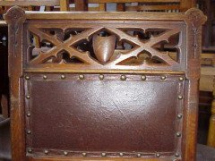 A Well-Crafted Set of Six Gothic Revival Oak Dining Chairs - Thumbnail 2