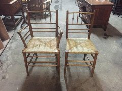 Philip Webb for Morris & Co. A set of seven Classic Arts Crafts Sussex chairs - Thumbnail 3