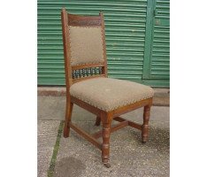 Two sets of four Oak dining chairs and a similar pair the design Attributed, to E.W.Godwin - Thumbnail 2