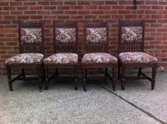 Two sets of four Oak dining chairs and a similar pair the design Attributed, to E.W.Godwin - Thumbnail 5