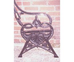 Coalbrookdale, The Lily Pad design. A pair of cast iron benches with fine fern leaf detailing - Thumbnail 7