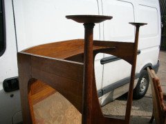 Liberty & Co. An Arts & Crafts Oak settle with fabric of The Silver Studio's - Thumbnail 3