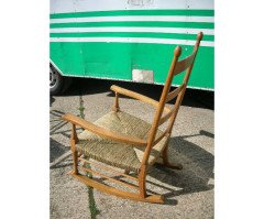 William Birch retailed by Liberty & Co. A Well-Crafted Cotswold School Oak rocking chair - Thumbnail 2