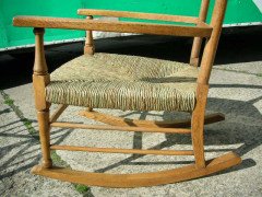 William Birch retailed by Liberty & Co. A Well-Crafted Cotswold School Oak rocking chair - Thumbnail 3