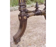 Gillows. Aesthetic Movement ebonised and brass ball inlay sidetable - Thumbnail 5