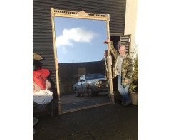 A Large Gothic Revival Gilt and Incised Mirror - Thumbnail 2