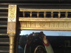 A Large Gothic Revival Gilt and Incised Mirror - Thumbnail 8