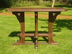 A top quality Gothic Revival Oak library table - Thumbnail 1