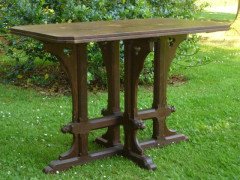 A top quality Gothic Revival Oak library table - Thumbnail 4