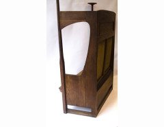 Liberty & Co. An Arts & Crafts Oak settle with fabric of The Silver Studio's - Thumbnail 6