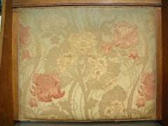 Liberty & Co. An Arts & Crafts Oak settle with fabric of The Silver Studio's - Thumbnail 11